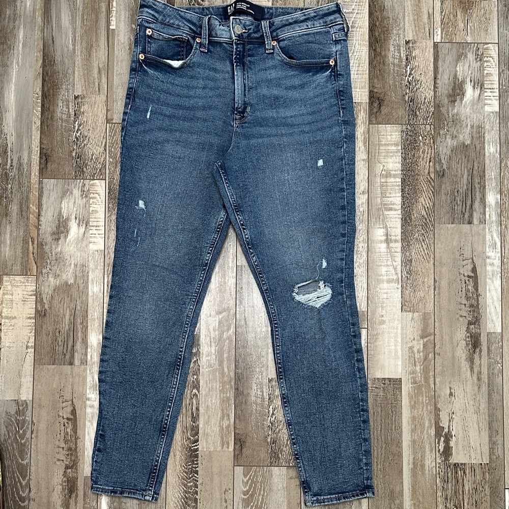 GAP Dark Blue Distressed High Rise Universal Leggings